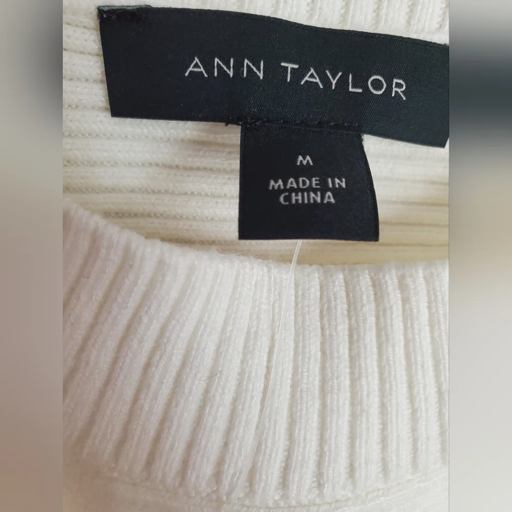 Ann Taylor.  3/4 sleeve ottoman sweater. NWT, SZ M - Picture 7 of 9